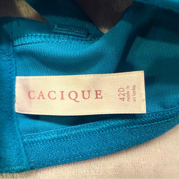 Cacique Lightly Lined Full Coverage Bra - Turquoise Blue - 42D - Picture 7 of 8